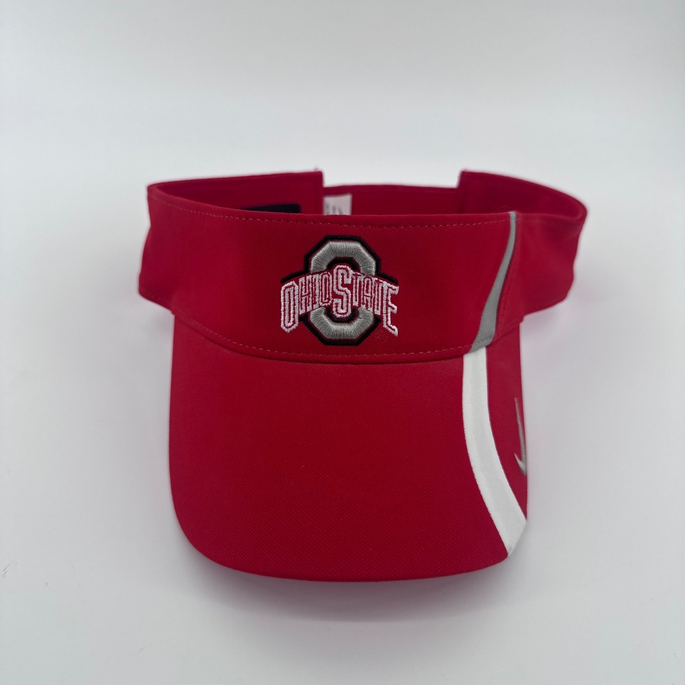 Ohio State Buckeyes Nike Visor Mens One Size Red Dri-FIT Adjustable Hat‎